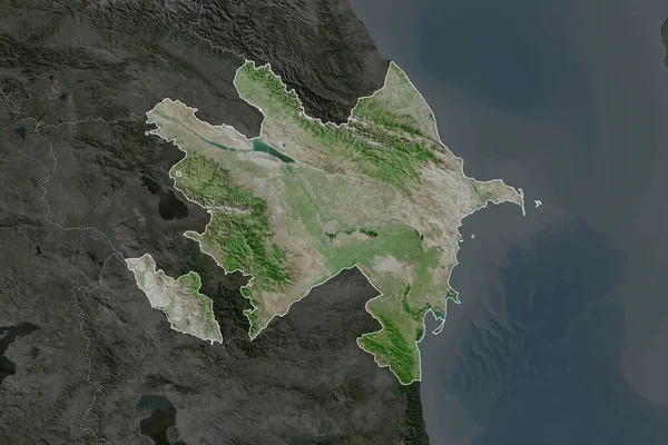 Forma Azerbaiyán Separada Por Desaturación Las Áreas Vecinas Fronteras Imágenes — Foto de Stock