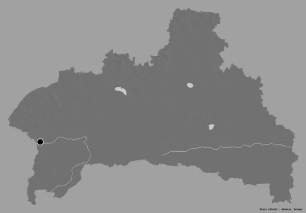 벨로루시에 브레스트의 형상이며 수도는 배경에 고립되어 렌더링 — 스톡 사진