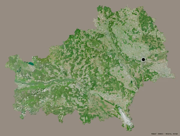 Form Homyel Region Vitryssland Med Sin Huvudstad Isolerad Solid Färg — Stockfoto