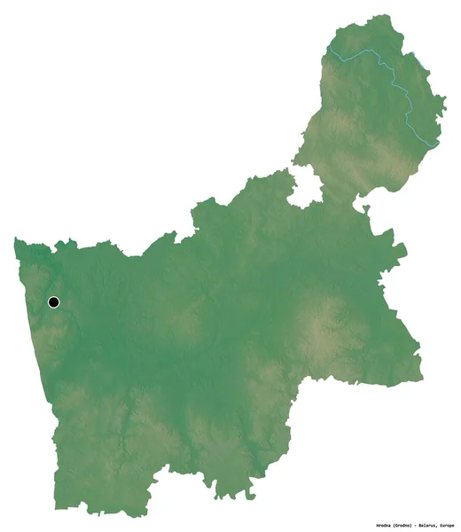 Tvar Hrodny Běloruské Oblasti Hlavním Městem Izolovaným Bílém Pozadí Topografická — Stock fotografie