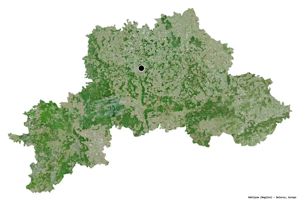 Gestalt Von Mahiljow Region Weißrussland Mit Seiner Hauptstadt Isoliert Auf — Stockfoto