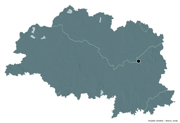 Forma Vitsyebsk Región Bielorrusia Con Capital Aislada Sobre Fondo Blanco —  Fotos de Stock