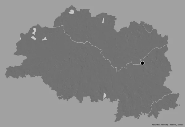 Form Vitsyebsk Regionen Vitryssland Med Sin Huvudstad Isolerad Solid Färg — Stockfoto