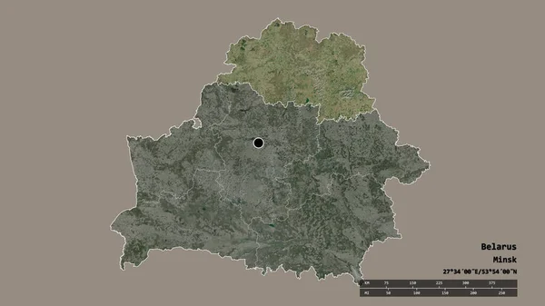 Forme Dénaturée Biélorussie Avec Capitale Principale Division Régionale Région Séparée — Photo