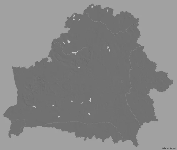 Форма Білорусі Столицею Ізольованою Суцільному Кольоровому Фоні Білевелівська Карта Висот — стокове фото