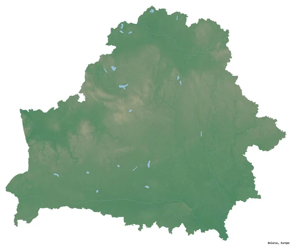 Forma Della Bielorussia Con Sua Capitale Isolata Sfondo Bianco Mappa — Foto Stock