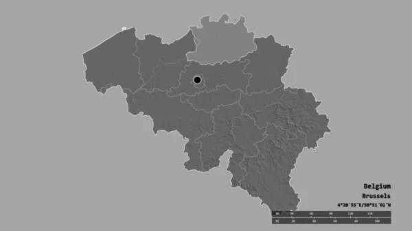 Forma Desnaturalizada Bélgica Con Capital División Regional Principal Zona Separada —  Fotos de Stock