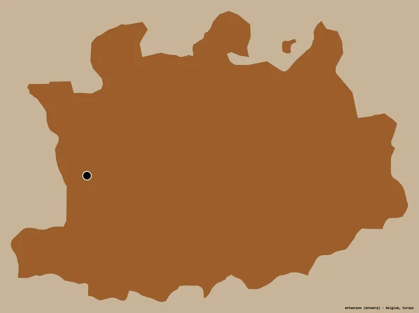 Форма Антверпен Провінція Бельгія Своєю Столицею Ізольованою Суцільному Кольоровому Тлі — стокове фото