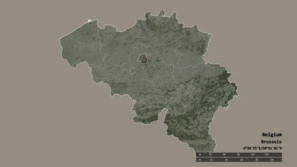 Desaturatie Van België Met Haar Hoofdstad Belangrijkste Regionale Divisie Het — Stockfoto