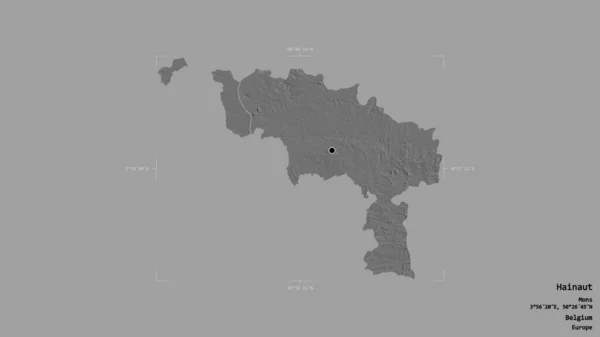 Район Эно Провинция Бельгия Изолирован Твердом Фоне Геометрической Коробке Метки — стоковое фото