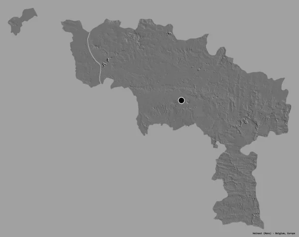 Форма Эно Провинция Бельгия Столицей Изолированной Сплошном Цветном Фоне Карта — стоковое фото