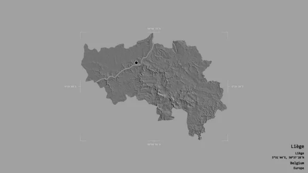 Zona Lieja Provincia Bélgica Aislada Sobre Fondo Sólido Una Caja —  Fotos de Stock