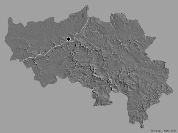 Forma Lieja Provincia Bélgica Con Capital Aislada Sobre Fondo Color — Foto de Stock