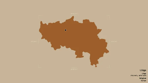 比利时利吉省的一个区域 在一个地理参考方块中被坚固的背景隔离 图形纹理的组成 3D渲染 — 图库照片