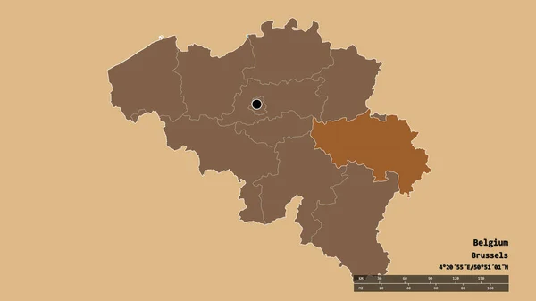 Desaturatie Van België Met Hoofdstad Belangrijkste Regionale Divisie Het Gescheiden — Stockfoto