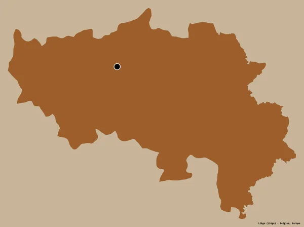 Форма Льежа Провинция Бельгия Столицей Изолированной Прочном Цветном Фоне Состав — стоковое фото