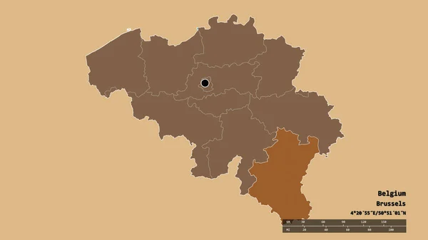 벨기에의 형태는 수도이자 구분과 룩셈부르크 지역을 가지고 있었다 라벨이요 패턴이 — 스톡 사진