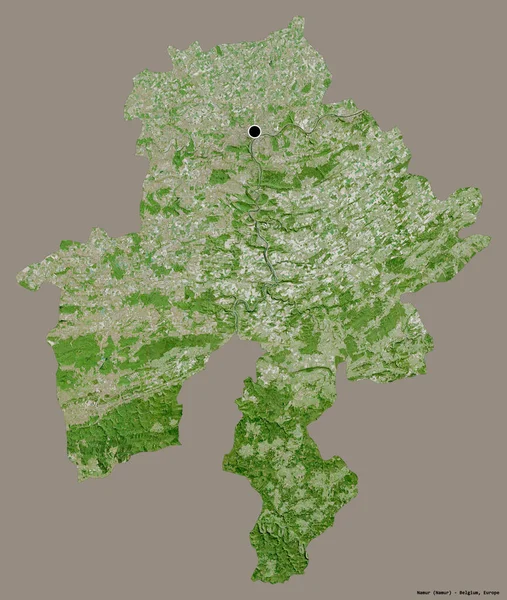Form Namur Provinsen Belgien Med Sin Huvudstad Isolerad Solid Färg — Stockfoto