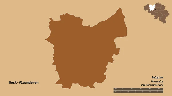 Tvar Oost Vlaanderen Provincie Belgie Hlavním Městem Izolovaným Pevném Pozadí — Stock fotografie