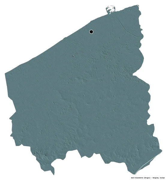 Форма Західно Влахандерена Провінція Бельгія Столицею Ізольованою Білому Тлі Кольорові — стокове фото