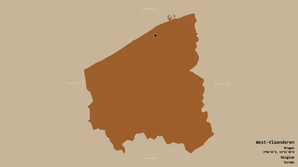 Gebiet Von West Vlaanderen Provinz Belgien Isoliert Auf Einem Soliden — Stockfoto