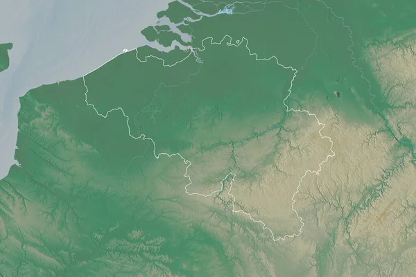 概要ベルギーの拡張地域 地形図 3Dレンダリング — ストック写真