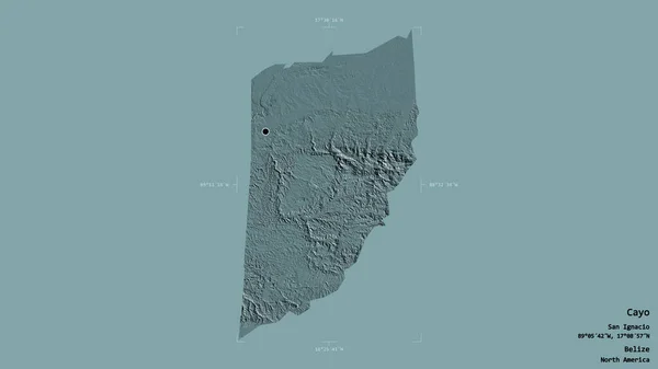 Gebiet Von Cayo Bezirk Von Belize Isoliert Auf Einem Soliden — Stockfoto