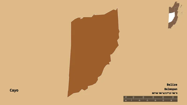 Σχήμα Του Cayo Περιοχή Του Μπελίζ Κεφάλαιό Του Απομονώνονται Στέρεο — Φωτογραφία Αρχείου