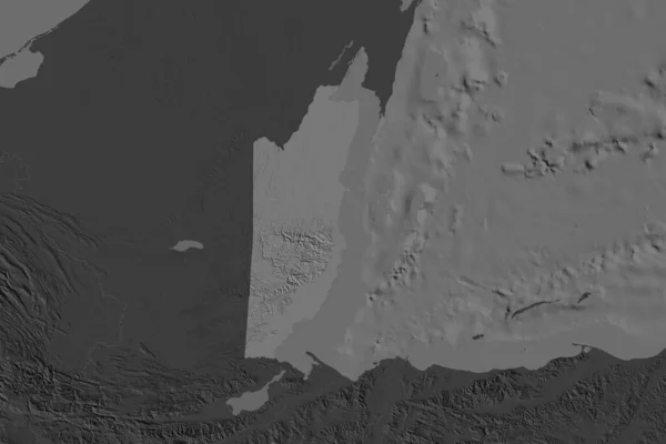 Forma Belice Separada Por Desaturación Las Áreas Vecinas Mapa Elevación — Foto de Stock