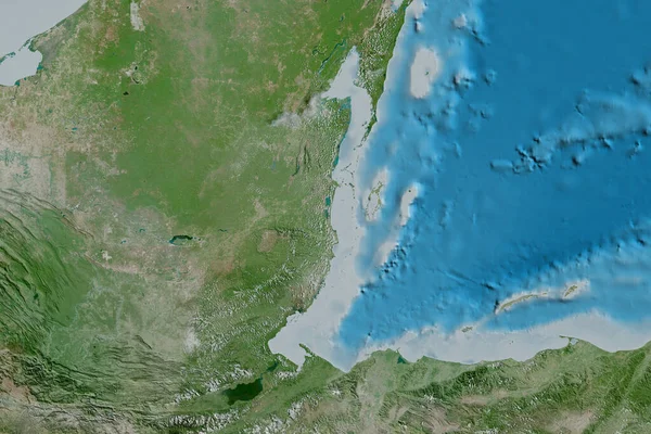 Rozszerzony Obszar Belize Zdjęcia Satelitarne Renderowanie — Zdjęcie stockowe