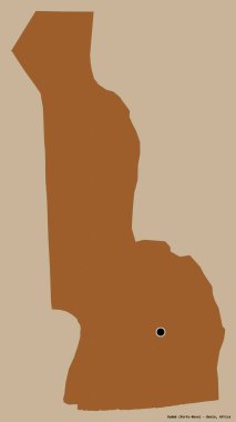 Oueme 'in şekli, Benin Bölümü, sermayesi koyu renk arka planda izole edilmiş. Desenli dokuların bileşimi. 3B görüntüleme