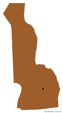 Oueme 'in şekli, Benin Bölümü, başkenti beyaz arka planda izole edilmiş. Desenli dokuların bileşimi. 3B görüntüleme