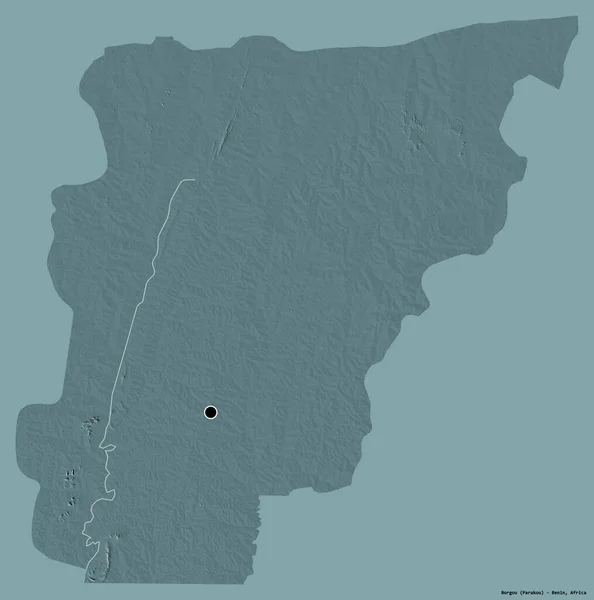 Gestalt Von Borgou Département Benin Mit Seiner Hauptstadt Isoliert Auf — Stockfoto