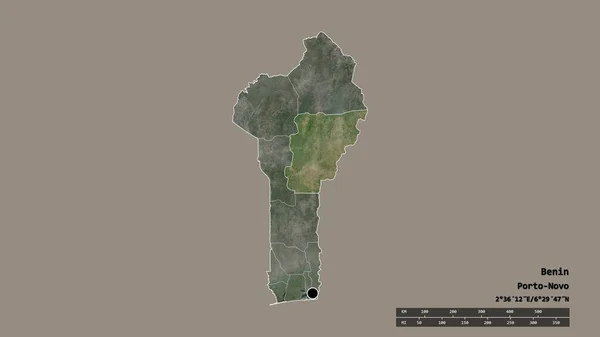 Forma Desnaturalizada Benín Con Capital División Regional Principal Zona Separada — Foto de Stock