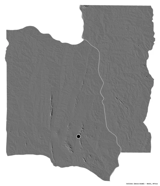 Форма Колон Департамент Бенін Столицею Ізольованою Білому Тлі Білевелівська Карта — стокове фото