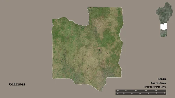 Форма Collines Департамент Бенин Своей Столицей Изолированы Прочном Фоне Дистанционный — стоковое фото
