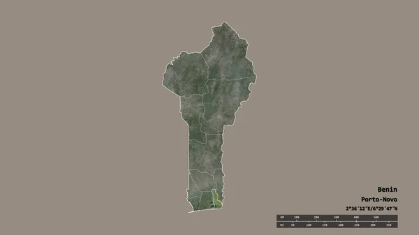 Afgebroken Vorm Van Benin Met Haar Hoofdstad Belangrijkste Regionale Divisie — Stockfoto