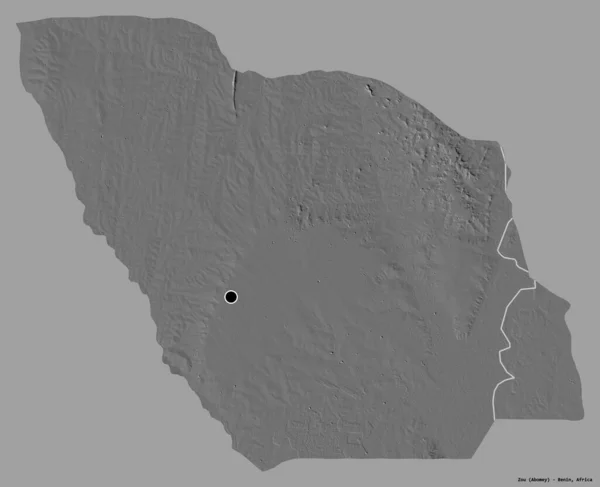 Forma Zou Departamento Benín Con Capital Aislado Sobre Fondo Color —  Fotos de Stock