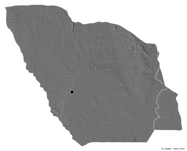 Gestalt Von Zou Departement Von Benin Mit Seiner Hauptstadt Isoliert — Stockfoto