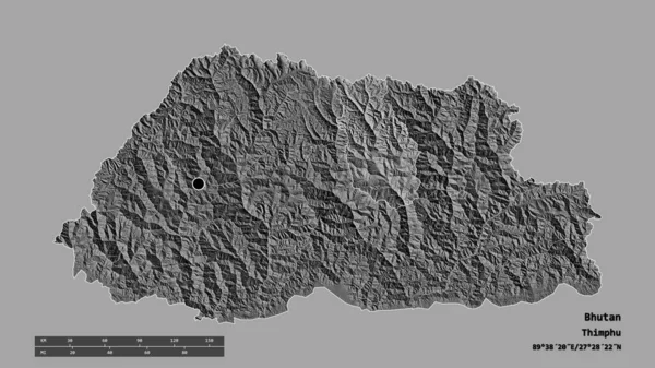 Καθαιρέθηκε Σχήμα Του Μπουτάν Την Πρωτεύουσα Την Κύρια Περιφερειακή Διαίρεση — Φωτογραφία Αρχείου