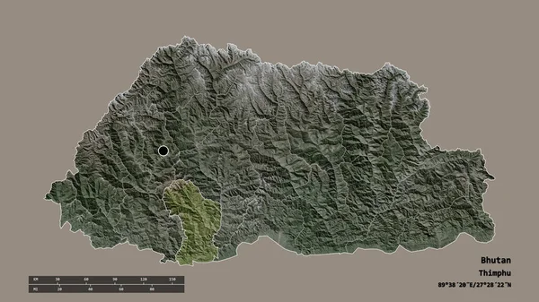 Başkenti Ana Bölgesel Bölümü Ayrılmış Dagana Bölgesiyle Birlikte Bhutan Dejenere — Stok fotoğraf