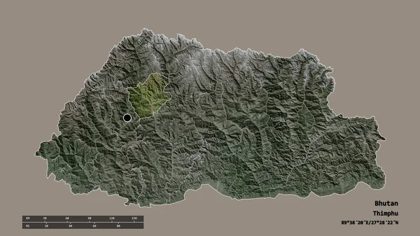 Спустошена Форма Бутану Столицею Основним Регіональним Поділом Відокремленою Територією Пунакха — стокове фото