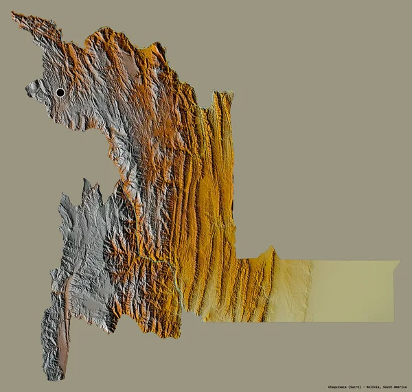 Форма Чукісака Департамент Болівії Столицею Ізольованою Суцільному Кольоровому Тлі Карта — стокове фото