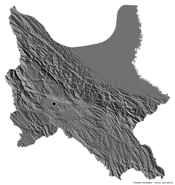 Gestalt Von Cochabamba Departement Von Bolivien Mit Seiner Hauptstadt Isoliert — Stockfoto