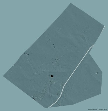 Gaborone 'un şekli, Botswana şehri, sermayesi katı renk arka planında izole edilmiş. Renkli yükseklik haritası. 3B görüntüleme