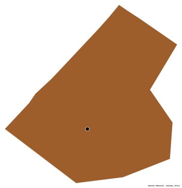 Gaborone 'un şekli, Botswana şehri, başkenti beyaz arka planda izole edilmiş. Desenli dokuların bileşimi. 3B görüntüleme