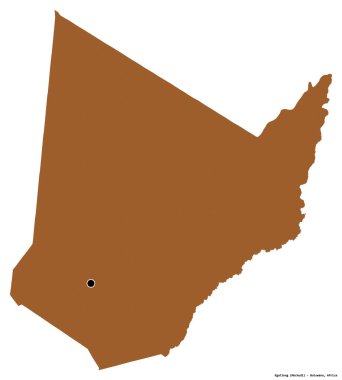 Botswana 'nın Kgatleng ilçesi, başkenti beyaz arka planda izole edilmiştir. Desenli dokuların bileşimi. 3B görüntüleme