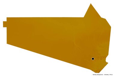 Botswana 'nın Kweneng ilçesi, başkenti beyaz arka planda izole edilmiş. Topografik yardım haritası. 3B görüntüleme