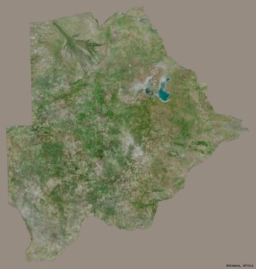 Botswana 'nın başkenti katı renk arkaplanı ile izole edilmiştir. Uydu görüntüleri. 3B görüntüleme