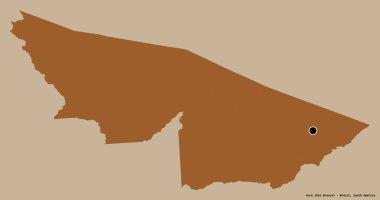 Acre 'nin şekli, Brezilya eyaleti, başkenti katı renk arkaplanı ile izole edilmiş. Desenli dokuların bileşimi. 3B görüntüleme